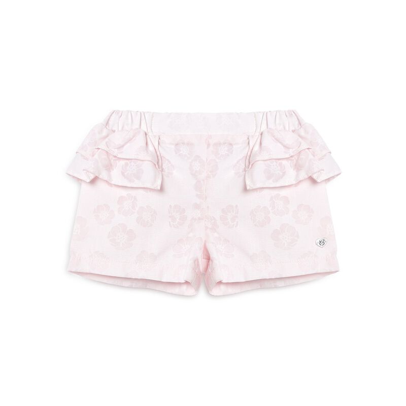 Girls Light Pink Short Woven Trousers image number null